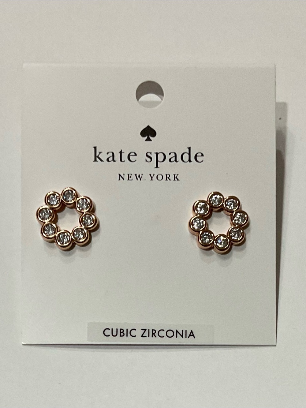 Kate Spade Rose Gold Crystal Halo Earrings